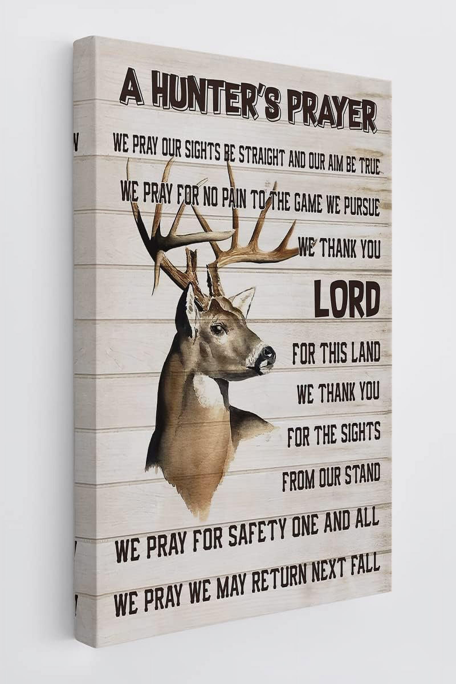 AAzaqTin- A Hunter's Prayer Deer Wall Art Canvas Inspirational Quotes ...