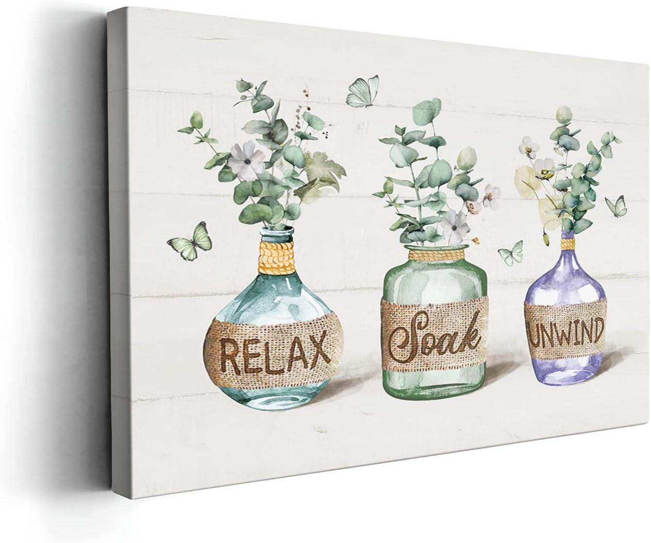 Asdg12s-Bathroom Decor Wall Art Rustic Botanical Bathroom Poster Green ...