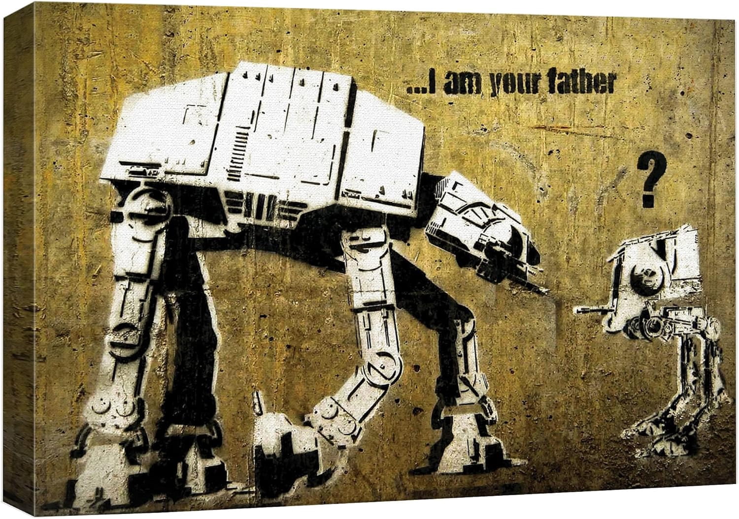 AAzaqTinCanvas Print Wall Art Banksy Science Fiction Robots Graffiti
