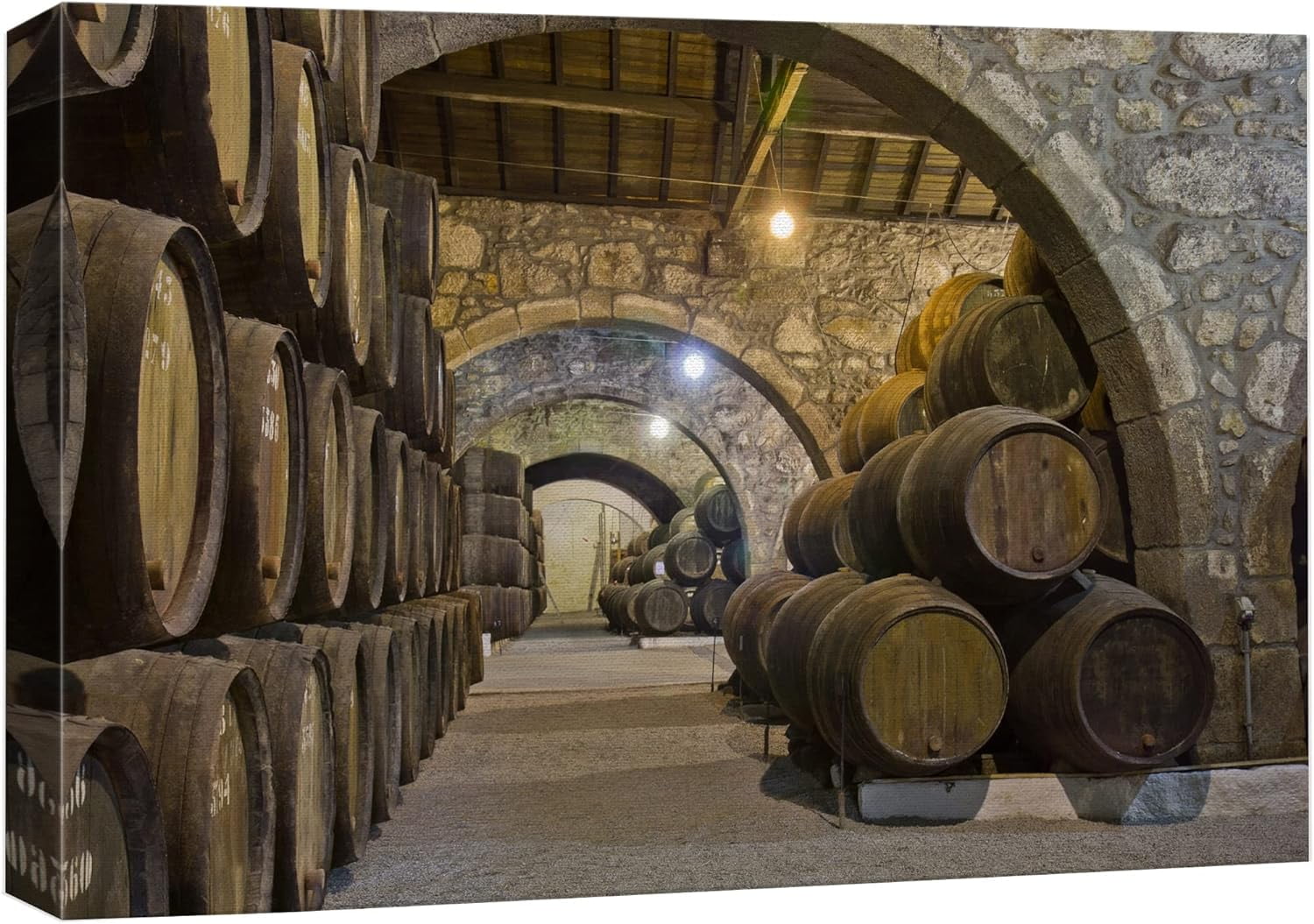 AAzaqTin-- Canvas Prints Wall Art - Cellar with Wine Barrels | Modern ...