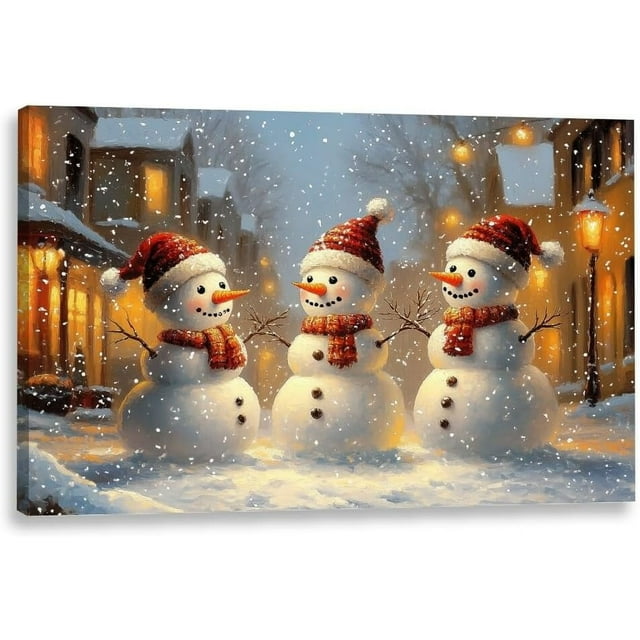 AAzaqTin-Christmas Snowman Wall Art,Three Snowmen Posters Canvas Prints ...