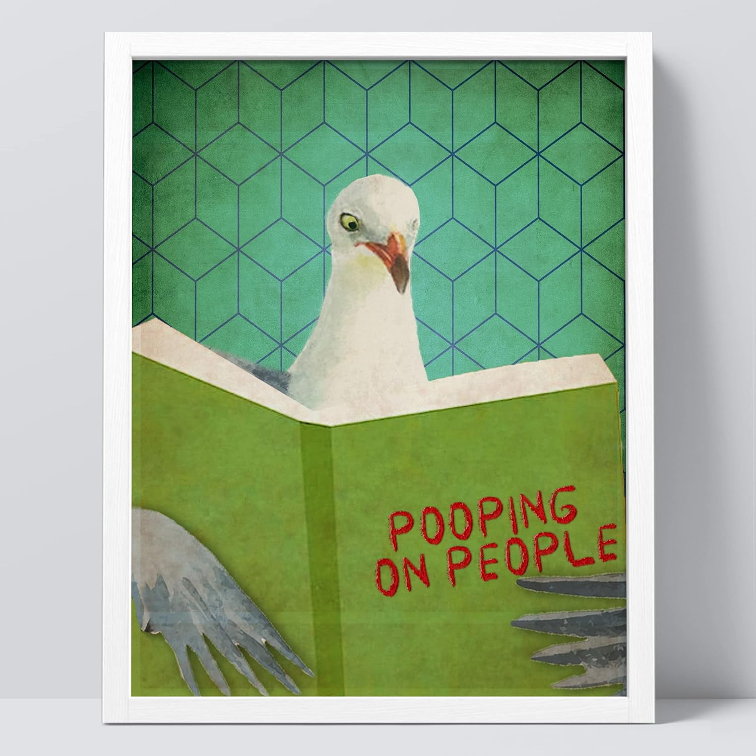 AAzaqTinFramed Pooping on People, Hilarious Funny Pigeon Studying on
