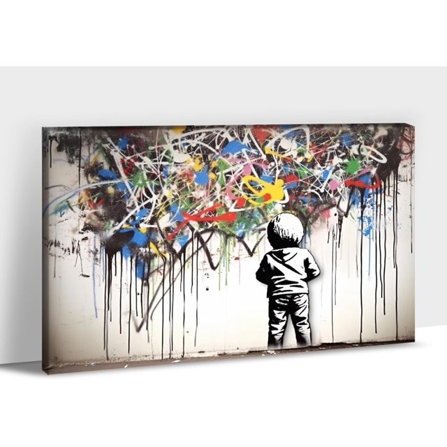 AAzaqTinGraffiti Canvas Wall Art, Colorful Street Graffiti Canvas
