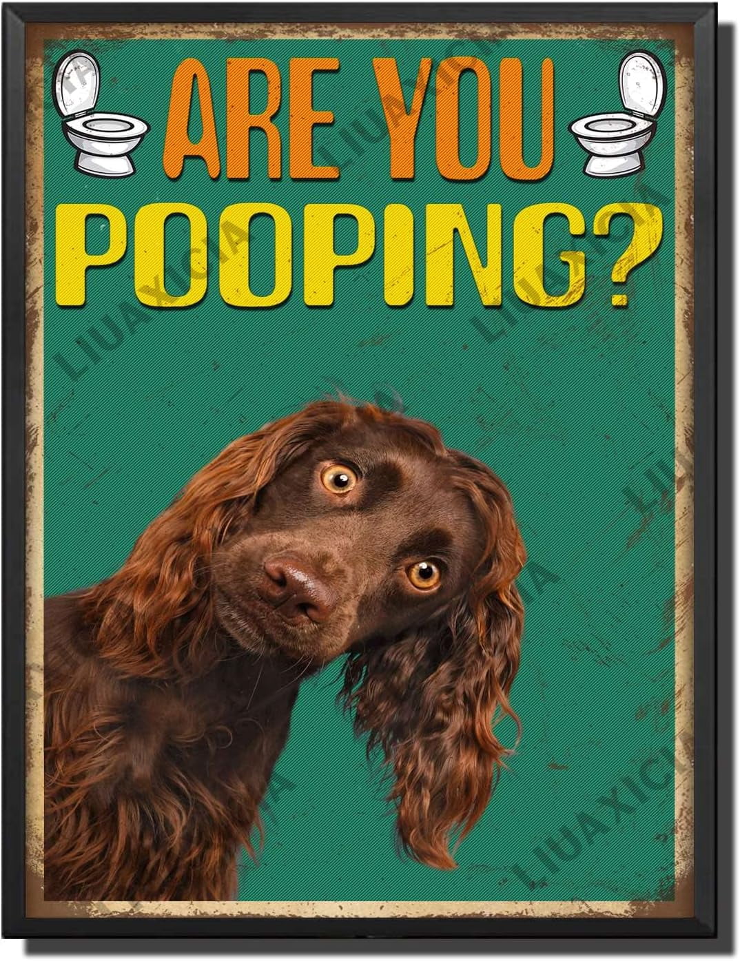 AAzaqTin Retro Tin Sign Metal Wall Decor are You Pooping Funny Dog ...