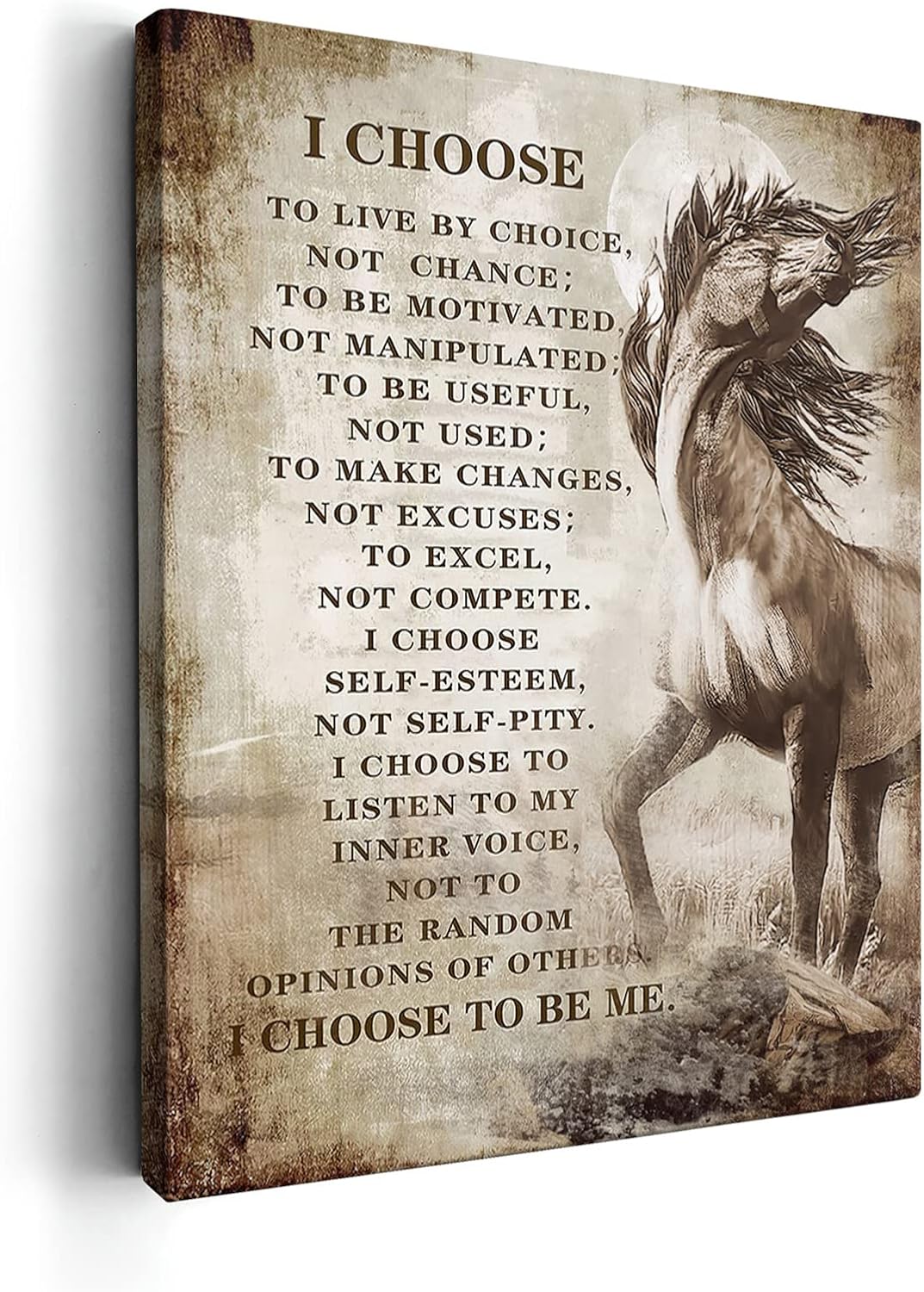 Rustic Christian Quote AAzaqTin-Rustic Religious Horse Canvas Wall Art Christian Horse Picture ...