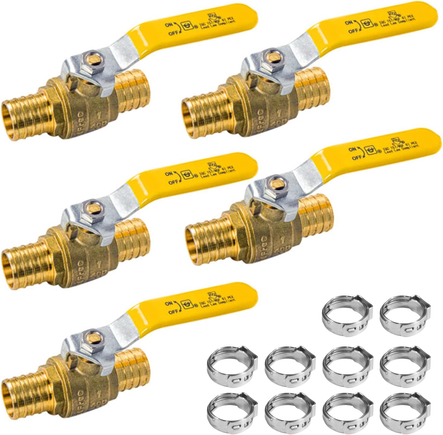 AB 1 Inch X 1 Inch PEX Ball Valve, Full Port Water Stop Shut Off, Water