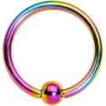 thumbnail image 1 of AB 14G Oil Slick (Multicolor) Anodized Titanium Over Surgical Steel Captive Bead/CBR/Hoop Ring 2 Piece's (6mm (1/4'')), 1 of 2