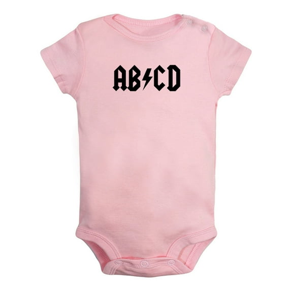 AB CD Rock Funny Rompers For Babies, Newborn Baby Unisex Bodysuits, Infant Jumpsuits, Toddler 0-24 Months Kids One-Piece Oufits (Pink, 18-24 Months)