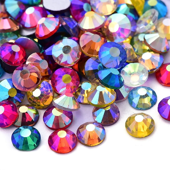 AB Color Flat Bottomed Glass Nail Drill Bits for DIY Manicure Sticker Decoration Accessories