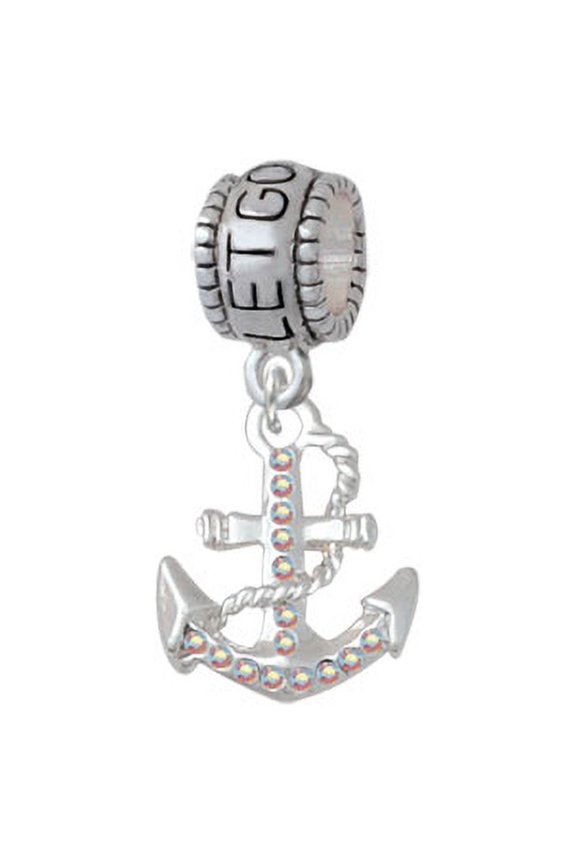 AB Crystal Anchor - Let Go Let God Charm Bead