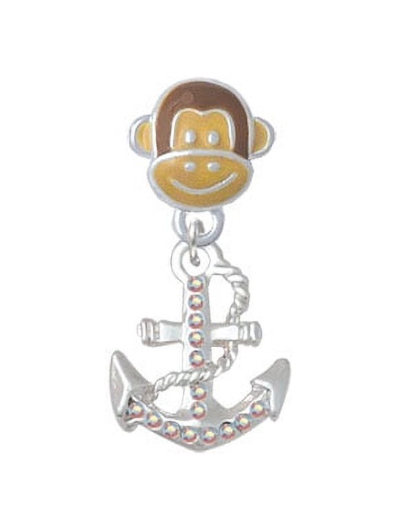 AB Crystal Anchor - Monkey Face Charm Bead