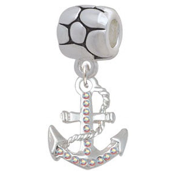 AB Crystal Anchor - Pebble Charm Bead