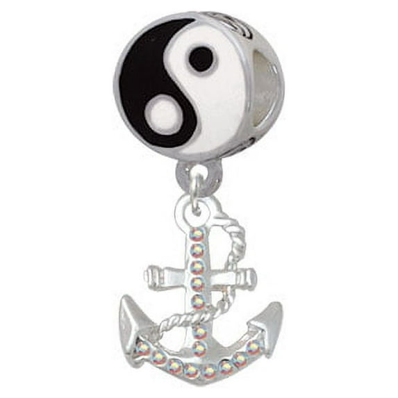 AB Crystal Anchor - Yin Yang Charm Bead
