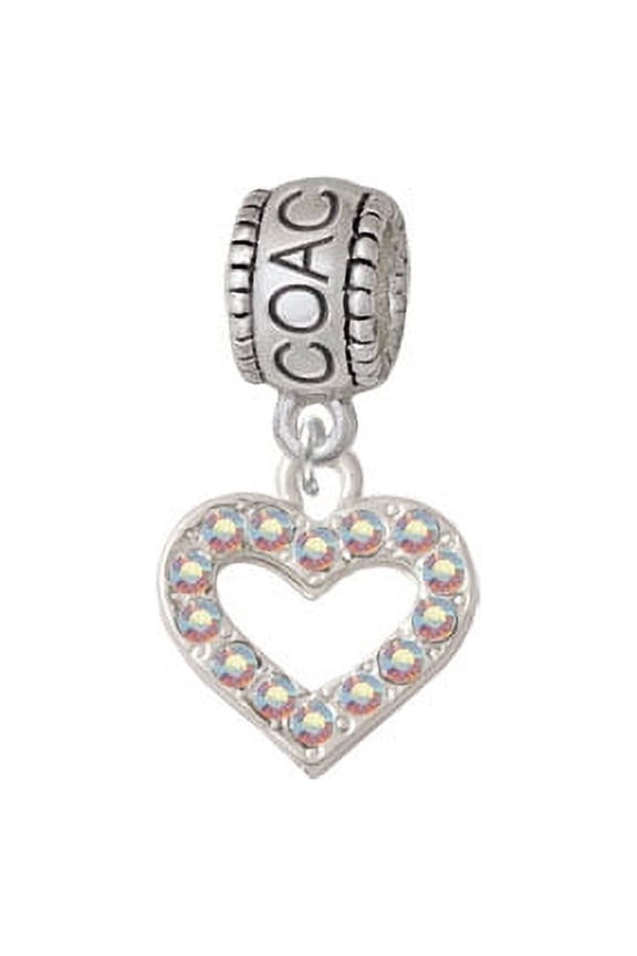 AB Crystal Open Heart - Coach Charm Bead