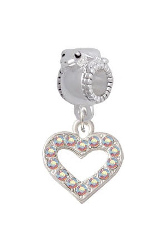 AB Crystal Open Heart - Frog Charm Bead