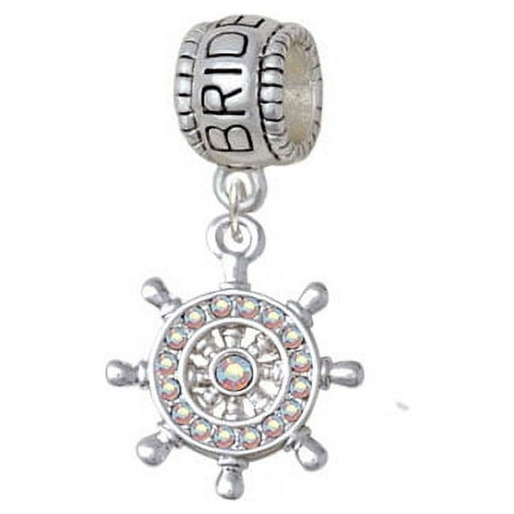 AB Crystal Ship Wheel - Bridesmaid Charm Bead