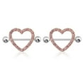 thumbnail image 1 of AB Gem Paved Heart Nipple Shield Ring Piercing jewelry 14 Gauge 3/4" Length - 2, 1 of 8