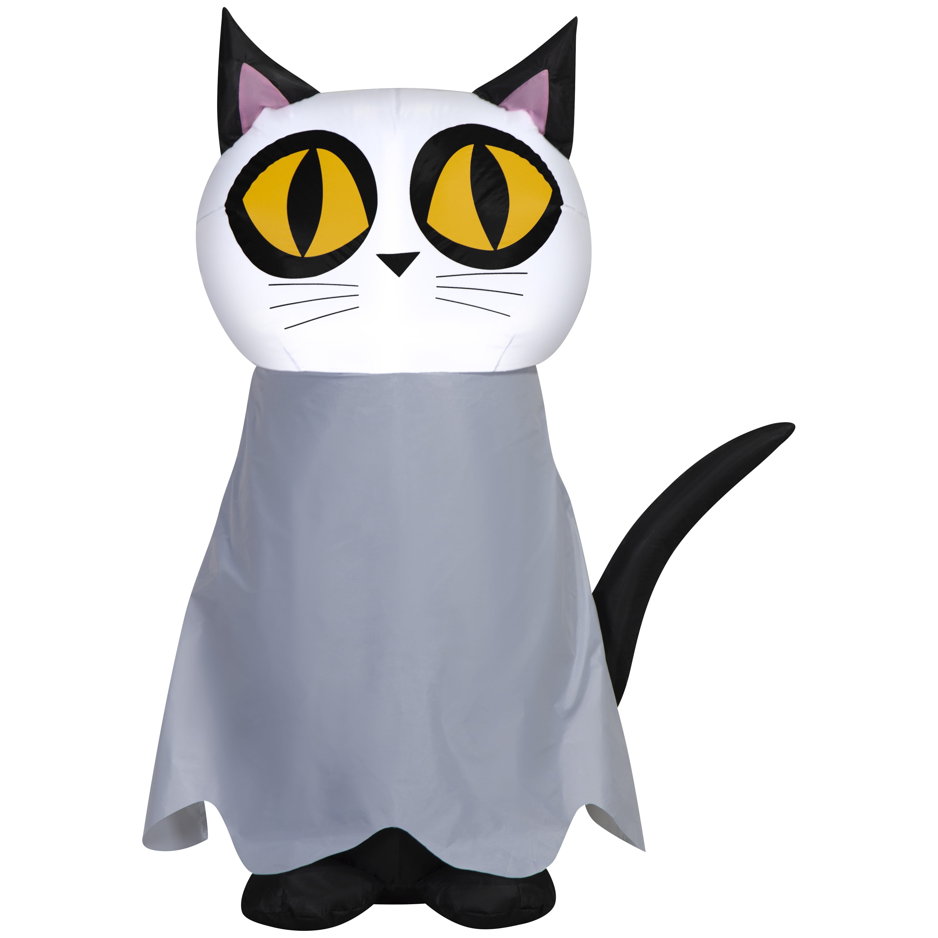 Cat in Ghost Costume Airblown Yard Inflatable, Multicolor, 3.5', Halloween by Way To Celebrate