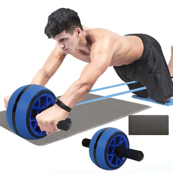 AB Wheel Roller with Resistance Spring, Automatic Rebound Exercise Abdominal Ultra-Wide Wheels Fitness for Gym & Home, Core Work-out Strength-Training Roller