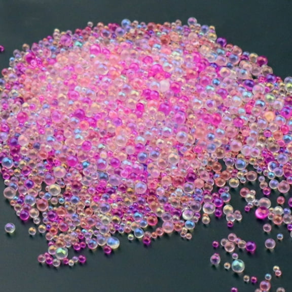 AB color Plated 3D Nail Art Glass Mini Ball Beads Tiny Caviar Nail Beads DIY Nails Art Round Decorations Pearl Pink 0.4~3mm 720~1000pcs/bag