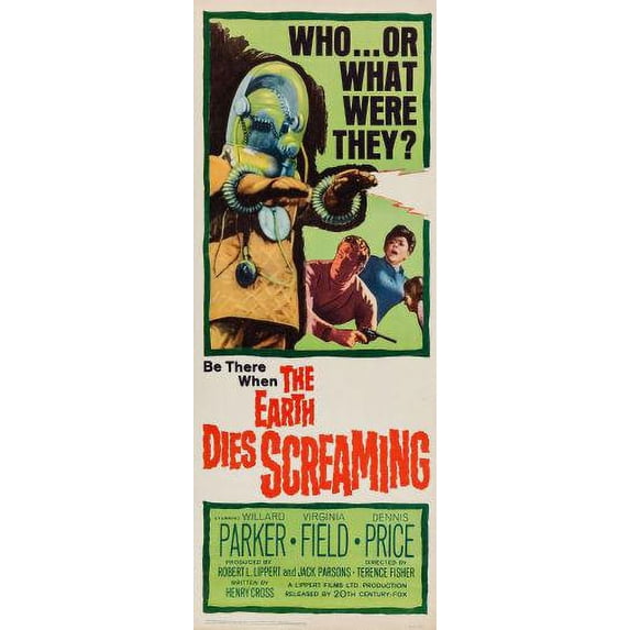 AB posters Earth Dies Screaming Insert Movie poster 14x36 Color Category: Multi, Unframed, Ages: Adults