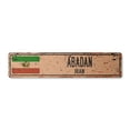 thumbnail image 1 of ABADAN IRAN Vintage Aluminum Street Sign Iranian flag city country road rustic metal tin wall gift | Indoor/Outdoor | 30" Wide, 1 of 4