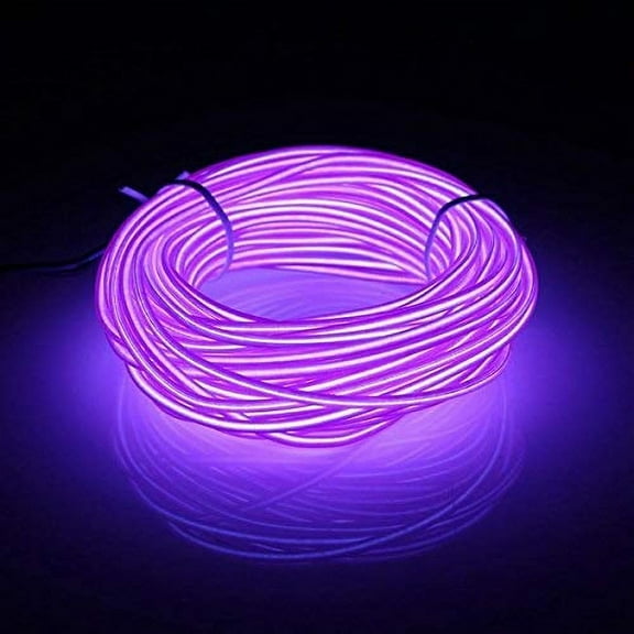 ABALDI EL Wire 3m Rope Lights Battery Powered Flexible Portable Neon Light Pack Drivers with 3 Modes High Brightness for Xmas Party Decoration Wedding Pub DIY(Purple, 9ft/3m)