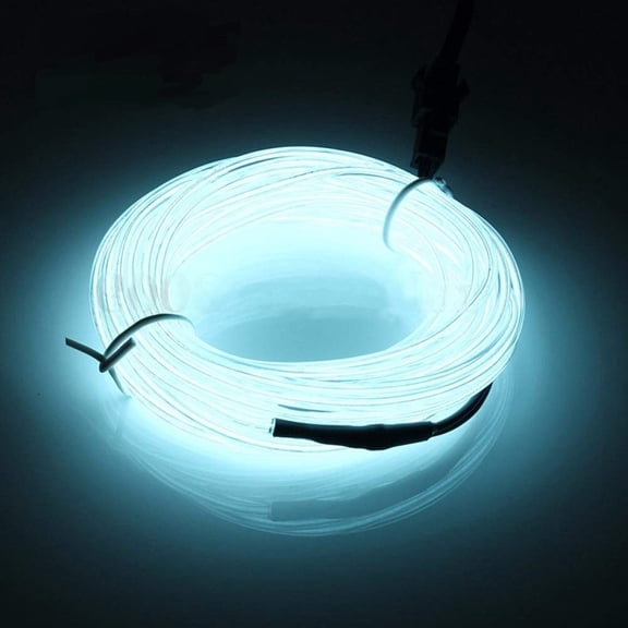 ABALDI EL Wire, 3m Rope Lights Glowing Strobing Neon Lights with Battery Pack Controller for Parties, Halloween, Advertisement, Wedding, pub Indoor Outdoor Decoration, DIY(White, 9ft/3m)