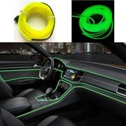 ABALDI El Wire Light Strips Electroluminescence Light Glowing Neon String Lights for Car Seat/Console/Door/Dash Board Decoration Easily DIY2m/6ft, Fluorescent green
