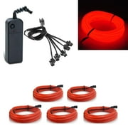 ABALDI Neon Light El Wire Battery Pack for Parties Halloween Decoration Bar Performances Diy Decoration5x1m/3ft, Red