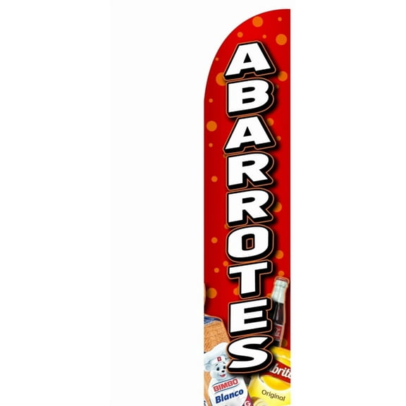 ABARROTES Windless Flag Without Pole | Advertisement /Business Flags | Feather Flag |