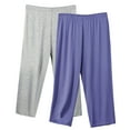 thumbnail image 1 of ABATAB 2PC Plus Size Capri Pants for Women Joggers Lightweight Casual Capris Loose Fit Active Workout Gyn Slacks Crop Trousers, 1 of 2