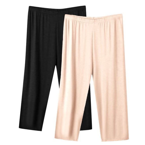 ABATAB 2PC Plus Size Capri Pants for Women Joggers Lightweight Casual Capris Loose Fit Active Workout Gyn Slacks Crop Trousers