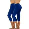 thumbnail image 1 of ABATAB 2PCs Capri Leggings for Women Elastic Waist Stretchy Yoga Capris Skinny Butt Lifting Cozy Soft Workout Gym Cropped Pants, 1 of 6