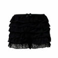 thumbnail image 1 of ABATAB Womens Shorts Lace Layered Trim Bloomer Ruffle Tiered Shorts Elastic Waist Cute Dressy Pajamas Bottoms, 1 of 4