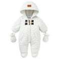 thumbnail image 1 of ABATAB Baby Boy Girl Cute Clothe Infant Warm Snowsuit Long Sleeve Footed Rompers with Gloves Newborn Winter Zipper Coats Hooded, 1 of 7