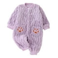 thumbnail image 1 of ABATAB Baby Boy Girl Sweater Jumpsuit Long Sleeve Crewneck Knit Onesies Rompers Newborn Fall Winter Clothes Outfits with Pocket, 1 of 6