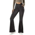 thumbnail image 1 of ABATAB Bell Bottom Jeans for Women High Waisted Flare Jeans Pull on Crossover Wide Leg Trendy Denim Pants with Pockets, 1 of 7