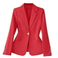 thumbnail image 1 of ABATAB Blazers for Women Business Casual Notch Collar Suit Jackets with Pockets Elegant Work Office Dressy Tunic Tops Long Sleeve Coats(Small,Red), 1 of 4