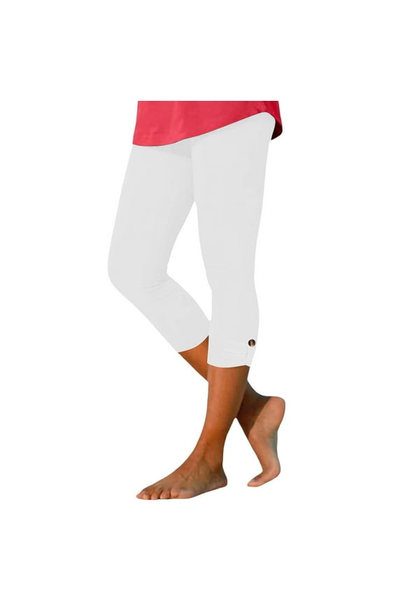 Capri Leggings for Women Casual Summer High Waist Workout Yoga Capris Stretch Slimming Athletic Cropped Tights