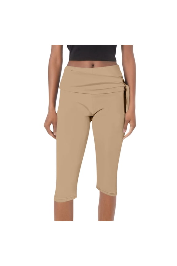 Capri Leggings for Women Fold over Gym Yoga Crop Pants Stretch Casual Slim Fit Athletic Exercise Summer Outfits