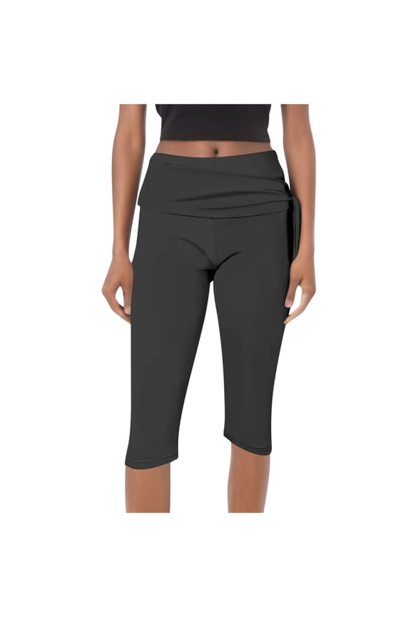 Capri Leggings for Women Fold over Gym Yoga Crop Pants Stretch Casual Slim Fit Athletic Exercise Summer Outfits