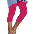 thumbnail image 1 of ABATAB Capri Leggings for Women High Waisted Capri Soft Slim Fitted Dressy Summer Legging Pants, 1 of 1