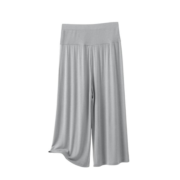 ABATAB Capri Pajama Pants for Women Wide Leg Lounge Cozy Sleepwear Capris Soft Comfy Baggy Elastic Waisted Pj Bottoms