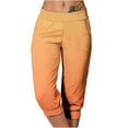 thumbnail image 1 of ABATAB Capri Pants for Women Yoga Loose Workout Joggers Cropped Pants Lounge Casual Gradient Cinch Capris with Pockets, 1 of 6