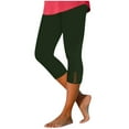 thumbnail image 1 of ABATAB Capris Leggings for Women Summer Yoga Cycling Crop Pants Comfy Stretchy High Waist Workout Gym Tights, 1 of 7