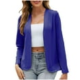 thumbnail image 1 of ABATAB Cardigans for Women Elegant Vacation Work Dressy Dusters Lightweight Long Sleeve Open Front Blazers Business Casual Suit Jackets(Medium,Dark Blue), 1 of 5