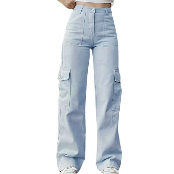 ABATAB Cargo Pants for Women Joggers Lightweight Hiking Travel Pants High Waist Outdoor Casual Wide Leg Trousers
