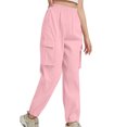 thumbnail image 1 of ABATAB Cargo Pants for Women Lightweight High Waisted Casual Trousers Travel Summer Hiking Streetwear Fashion Pants with Pockets, 1 of 5