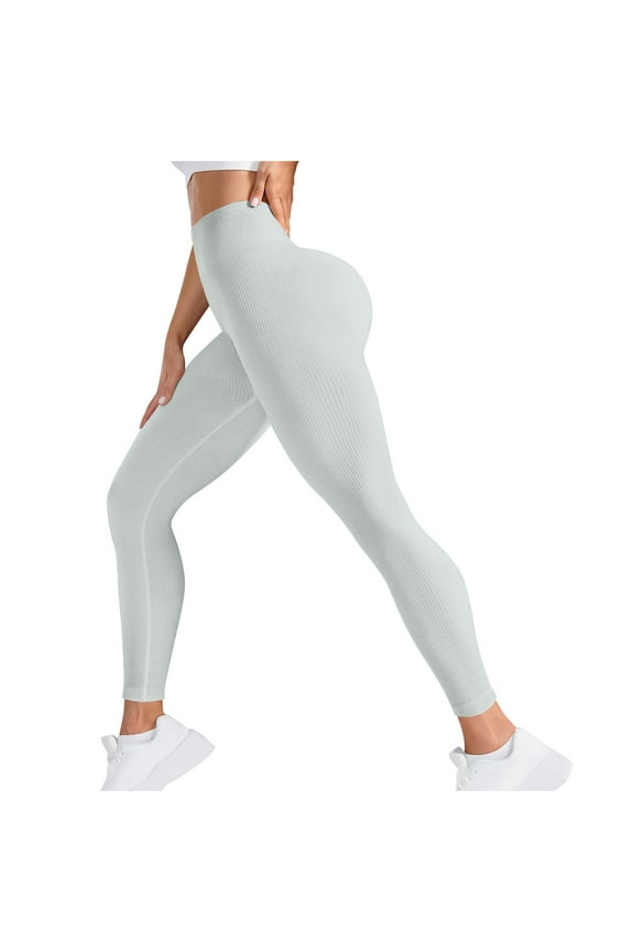 Casual Yoga Pants for Women Textured Elastic High Waisted Leggings Running Joggers Stretch Gym Tights